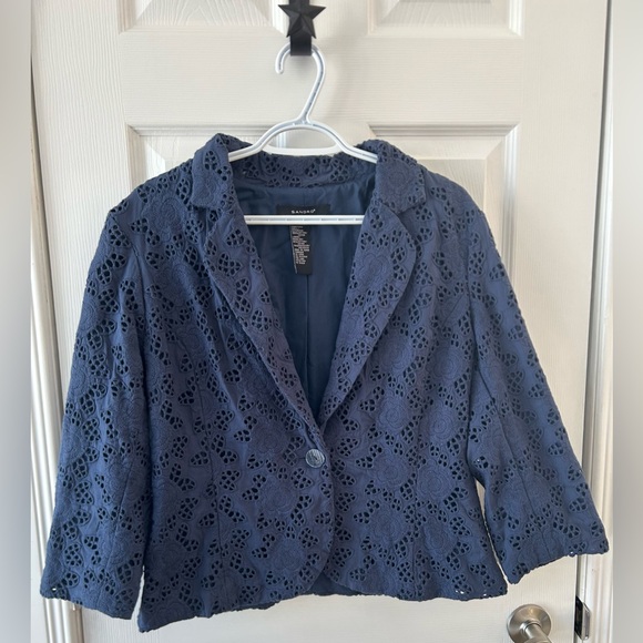 Sandro Navy Lace Blazer - Picture 2 of 7